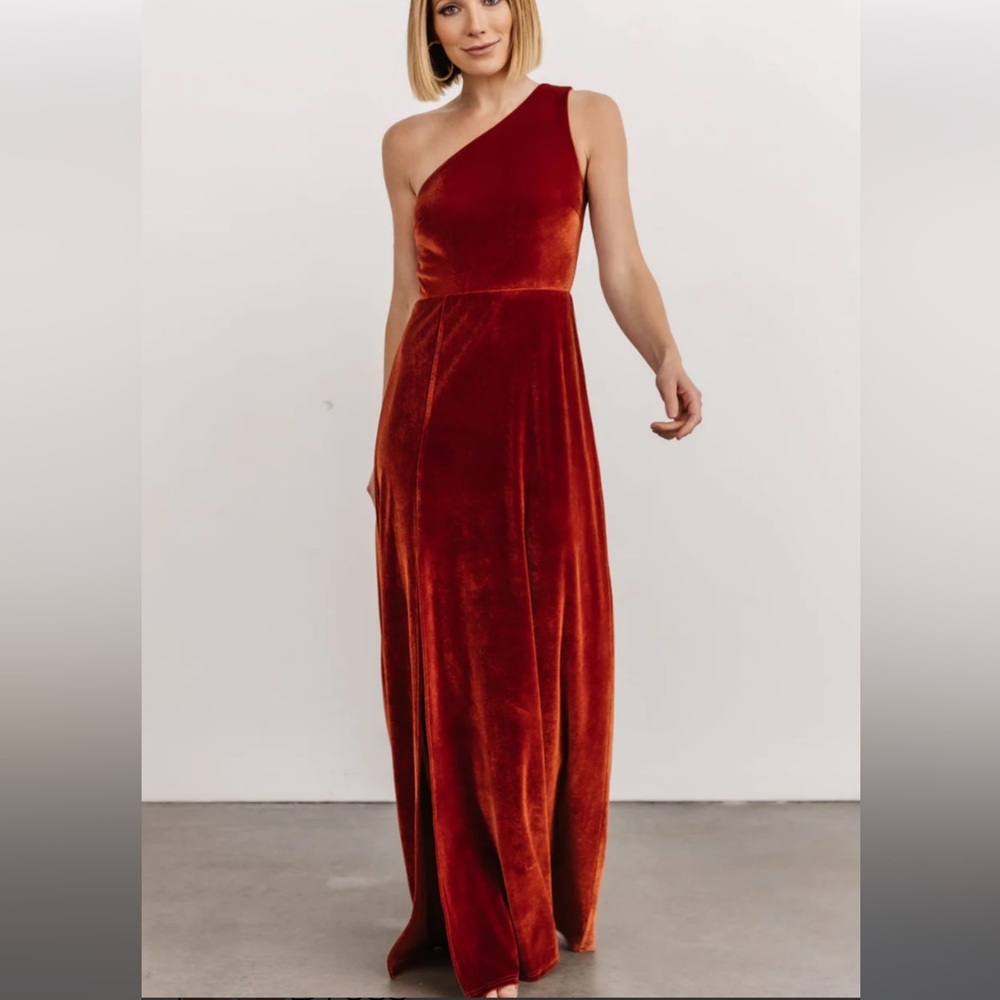 Baltic Born Tatiana Velvet One Shoulder Maxi Dress